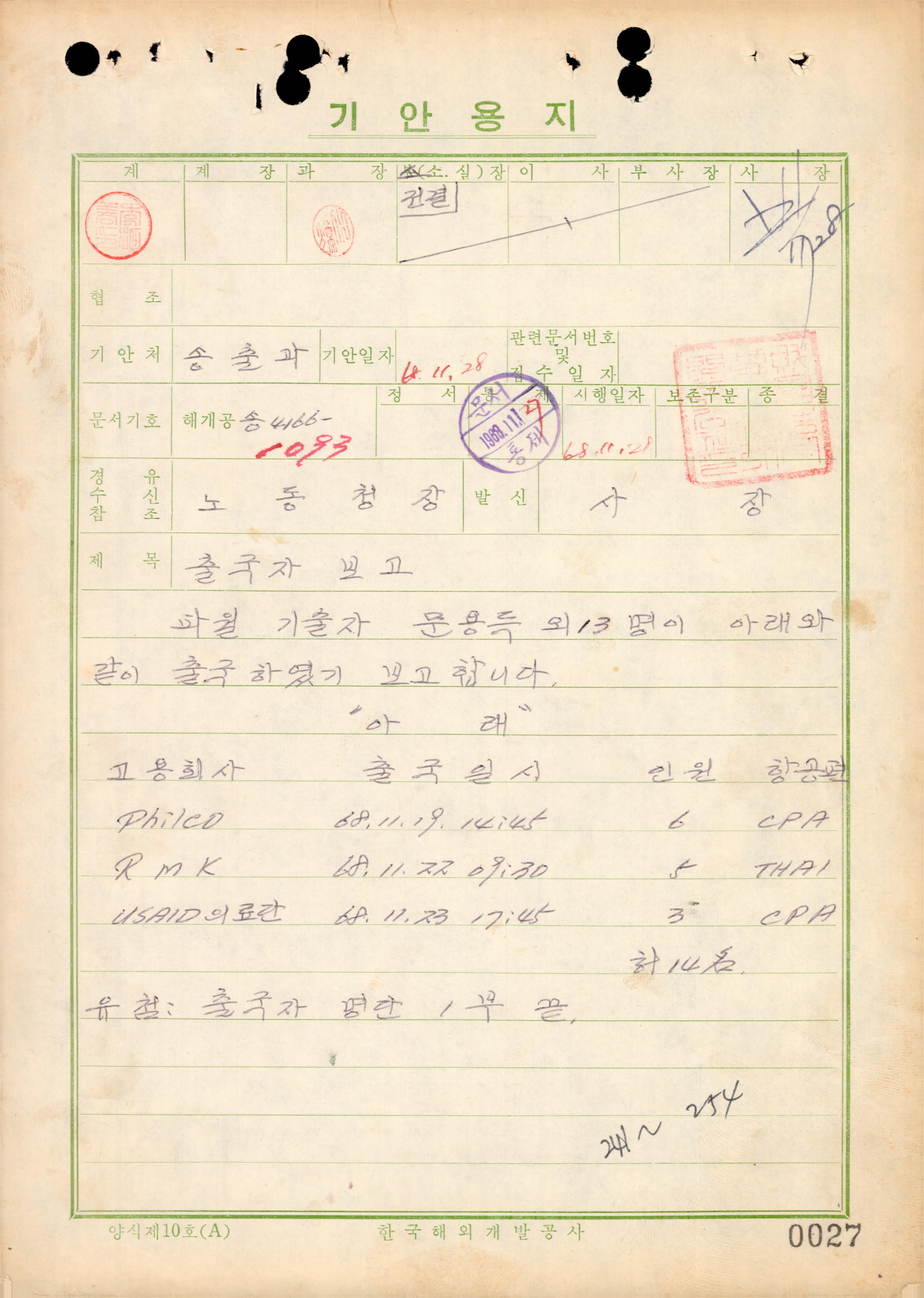 유솜의료단, USAID의료단 파견 서류(2)